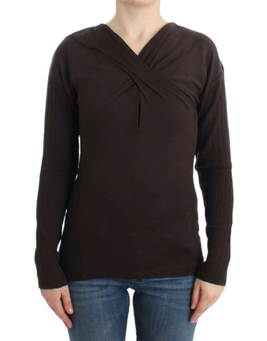 Brown knitted wool sweater